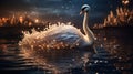 Visualize a graceful swan