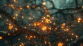 Visualize neural networks with glowing nodes and pathways, a modern view of interconnected data AIG62
