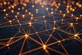 Visualize neural networks with glowing nodes and pathways, a modern view of interconnected data AIG62