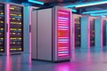 Visualize a state-of-the-art government data center that offers advanced security features, large storage capacities