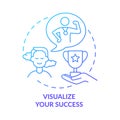 Visualize your success blue gradient concept icon