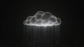 Visualizes a stylized data cloud emitting thin lines, symbolizing data flow and connectivity in a digital environment