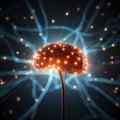 Visualizing Artificial Intelligence Brain\'s Synaptic Activity AI Generated Illustration