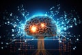 Visualizing Artificial Intelligence Brain\'s Synaptic Activity AI Generated Illustration