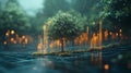 Visualizing Business Growth: A Striking Fusion of Nature and Digital Innovation in Action