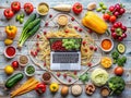 Visualizing Culinary Connectivity A Creative Food Photography Concept Representing a Computer Network with Fresh