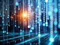 Visualizing Data Flow A Panoramic Exploration of Binary Code Processing in Digital Information Systems Royalty Free Stock Photo