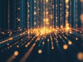 Visualizing data streams, a journey through glowing digital code