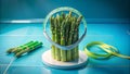 Visualizing Data Synchronization with Fresh Asparagus An Isometric Illustration of Efficient Data Flow Royalty Free Stock Photo