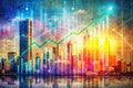 Visualizing Declining Business Performance A HandDrawn Double Exposure Bar Graph Stock Photo for Data Storytelling