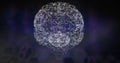 Visualizing digital brain network, interconnected nodes and lines on dark background