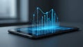 Visualizing Dynamic Data Streams Emerging from a Digital Device Displaying Advanced Analytics Royalty Free Stock Photo