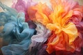 Visualizing the dynamism of life through color patterns, creating an interplay of colors and forms, an oil painting representation