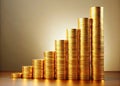 Visualizing Financial Growth An Isometric Gold Coin Stack Illustrates Income Savings and Prosperity Royalty Free Stock Photo