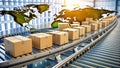 Visualizing the Flow of Goods: A Conveyor Belt with Dynamic Data Overlay generative AI