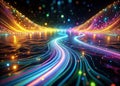 Visualizing the Flow of Secure Data A Minimalist Abstract Representation of Encrypted Information Streams Royalty Free Stock Photo
