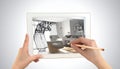 Architect Visualizing Home Design with AR Tablet Royalty Free Stock Photo