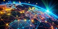 Visualizing Global Connectivity An Abstract Plexus Network Depicting Data Flow and Interconnected Systems Royalty Free Stock Photo
