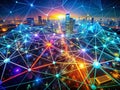 Visualizing the Global Interconnectedness of Digital Networks Exploring Abstract Geometric Patterns Representing Big Royalty Free Stock Photo
