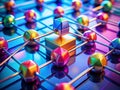 Visualizing Organizational Structure A Modern Interpretation of Interconnected Geometric Shapes in Abstract Macro