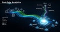 Visualizing post sale analytics data flow and network connections in a digital business environment Royalty Free Stock Photo