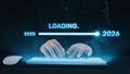 Visualizing the shift from 2025 to 2026. Elide Royalty Free Stock Photo