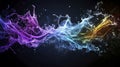 Visualizing sound waves colorful liquid dynamics abstract studio digital art dark background creative concept