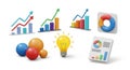 Visualizing success charts graphs lightbulb ideas and data analysis for business growth Royalty Free Stock Photo