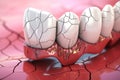 Visualizing tooth disease 3D render reveals a cracked dental condition