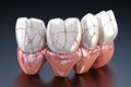 Visualizing tooth disease 3D render reveals a cracked dental condition