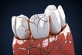 Visualizing tooth disease 3D render reveals a cracked dental condition