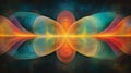 Visualizing wave-particle duality in quantum mechanics with dynamic color patterns and intricate designs Royalty Free Stock Photo