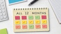 Acronym Sticky Notes Calendar â Creative 12-Month Planning Background Royalty Free Stock Photo