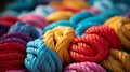 Colorful Ropes Arranged Neatly in a Pile