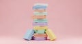 Pastel Stack of Gift Boxes on Pink Background Royalty Free Stock Photo