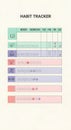 Habit Tracker Template for Self-Improvement and Goal Setting Royalty Free Stock Photo