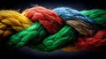 A visually appealing image showcases unified teamwork and shared endeavor by means of varied ropes linked together, with Royalty Free Stock Photo