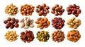 Assortment of Healthy Nuts on White Background Royalty Free Stock Photo