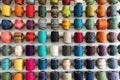 Visually appealing pattern using colorful thread spools, exploring patterns and textures