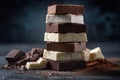 Pyramid of Chocolate Protein Bars Royalty Free Stock Photo