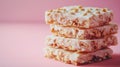 Stacked Nougat Bars on Soft Gradient Background Royalty Free Stock Photo