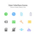 Visually appealing user interface icons set, ready for premium use Royalty Free Stock Photo