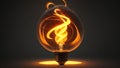Visually captivating depiction of an electric bulb with a mesmerizing burning spiral
