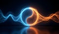 A visually captivating depiction of a yin-yang symbol metamorphosed into a mesmerizing dance of Royalty Free Stock Photo