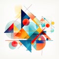 Vibrant Geometric Abstraction: Dynamic Shapes & Lines Royalty Free Stock Photo