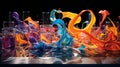 Vibrant Fluid Dynamics: Intricate Patterns in Swirling Liquids