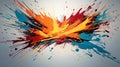 Dynamic Success: Vibrant Abstract Artwork with Fluid Paint Splatters