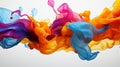 Vibrant Swirling Liquid Splash on White Background