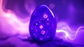 A visually captivating image of a glowing, translucent egg-shaped object, set