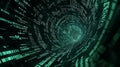 Binary Matrix Flow Through a Digital Portal. Generative AI Royalty Free Stock Photo
